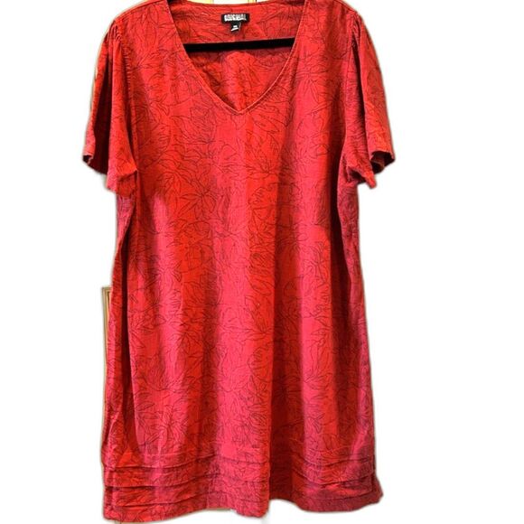 Nicole Miller Linen Blend V-Neck Shirt Dress - Size XXL - Picture 2 of 7